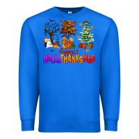 True Royal happy hallothanksmas trees Premium Sweatshirt - AdoDesignShop