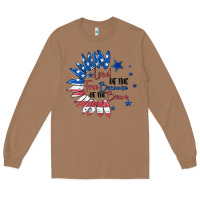 Toasted Coconut land of the free because of the brave Long Sleeve Tee - MaliasSmallBusiness
