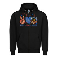 Black peace love america billie wilder Zipper Hoodie - texasbilliewilder