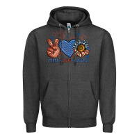Charcoal Heather peace love america billie wilder Zipper Hoodie - texasbilliewilder