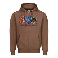 Chestnut peace love america billie wilder Zipper Hoodie - texasbilliewilder