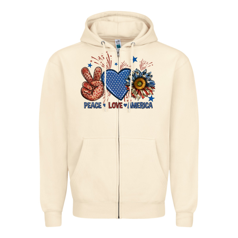 Peace Love America Billie Wilder Zipper Hoodie by texasbilliewilder | Teevron