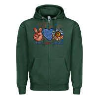 Sports Green peace love america billie wilder Zipper Hoodie - texasbilliewilder