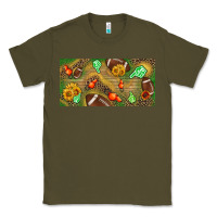 Army Green western sunflower and american football license  plate Classic Tee - BundleAndBundleShop