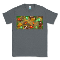 Charcoal Heather western sunflower and american football license  plate Classic Tee - BundleAndBundleShop