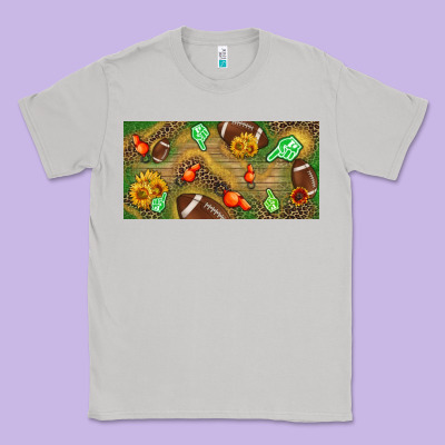 Western Sunflower And American Football License  Plate Classic Tee Designed By Bundleandbundleshop