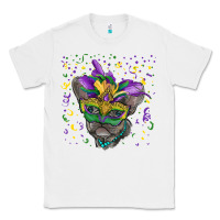 White Mardi gras mask french bulldog Classic Tee - RanaPortraitStore
