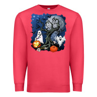 Cardinal halloween tree and ghosts Premium Sweatshirt - AdoDesignShop
