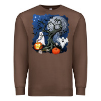 Chestnut halloween tree and ghosts Premium Sweatshirt - AdoDesignShop