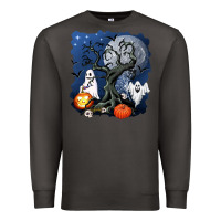 Smoke halloween tree and ghosts Premium Sweatshirt - AdoDesignShop