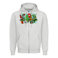 Dove Grey christmas trees with soccer Zipper Hoodie - Zillion Design Studio