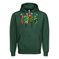 Sports Green christmas trees with soccer Zipper Hoodie - Zillion Design Studio