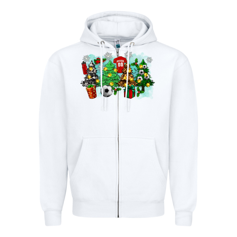 Christmas Trees With Soccer Zipper Hoodie by Zillion Design Studio | Teevron