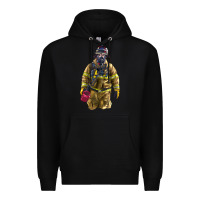 Black Firefighter Premium Hoodie - LillyAllenDesigns
