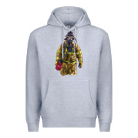 Heather Grey Firefighter Premium Hoodie - LillyAllenDesigns