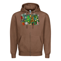 Chestnut christmas trees with volleyball Zipper Hoodie - Zillion Design Studio