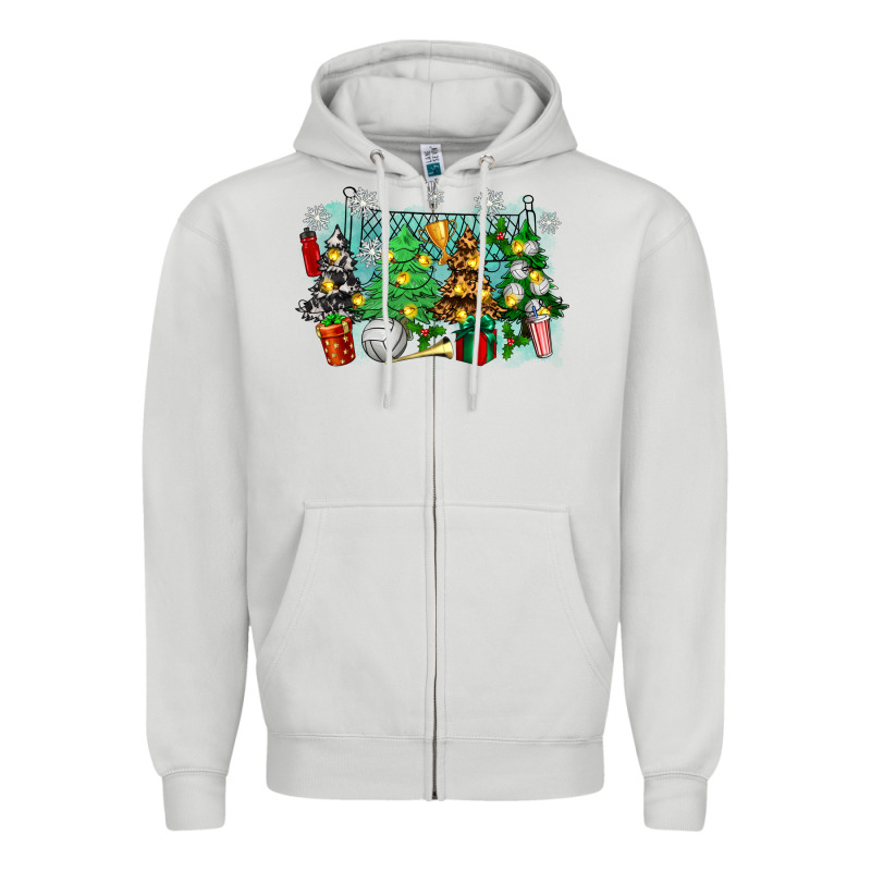 Christmas Trees With Volleyball Zipper Hoodie by Zillion Design Studio | Teevron
