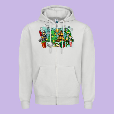 Zipper Hoodie christmas trees with volleyball