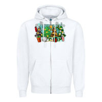 White christmas trees with volleyball Zipper Hoodie - Zillion Design Studio
