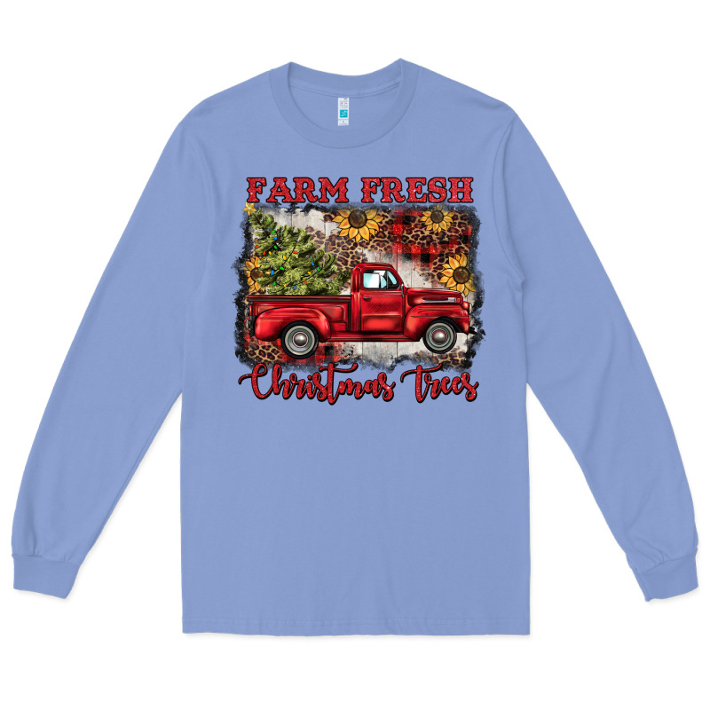 Farm Fresh Christmas Trees Long Sleeve Tee by BarkalooDesign | Teevron
