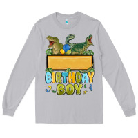 Moon Dust customized dinosaur birthday boy Long Sleeve Tee - MaliasSmallBusiness