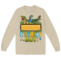 Mushroom customized dinosaur birthday boy Long Sleeve Tee - MaliasSmallBusiness