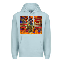 Blue Mist Western Firefighter With American Premium Hoodie - LillyAllenDesigns