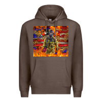 Coffee Western Firefighter With American Premium Hoodie - LillyAllenDesigns