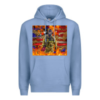 Colony Blue Western Firefighter With American Premium Hoodie - LillyAllenDesigns