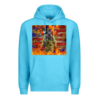 Ocean Blue Western Firefighter With American Premium Hoodie - LillyAllenDesigns