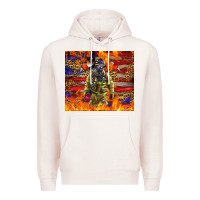Pale Pink Western Firefighter With American Premium Hoodie - LillyAllenDesigns