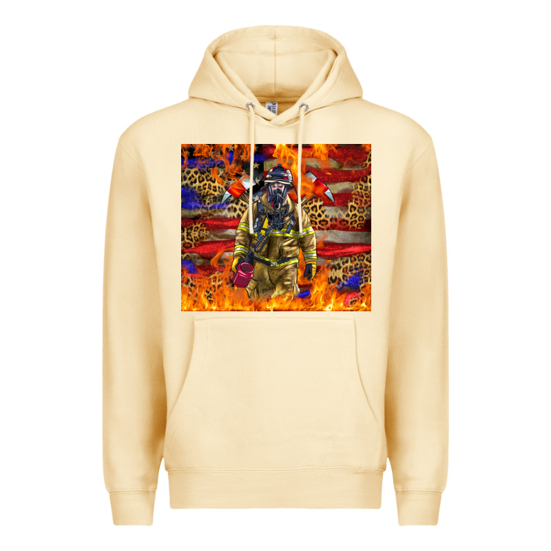 Western Firefighter With American Premium Hoodie by LillyAllenDesigns | Teevron