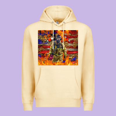 Western Firefighter With American Premium Hoodie Designed By Lillyallendesigns