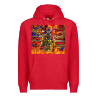 Red Western Firefighter With American Premium Hoodie - LillyAllenDesigns