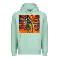 Seafoam Western Firefighter With American Premium Hoodie - LillyAllenDesigns