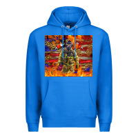 True Royal Western Firefighter With American Premium Hoodie - LillyAllenDesigns