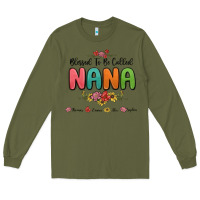 Army Green blessed to be called nana Long Sleeve Tee - MaliasSmallBusiness