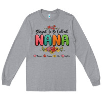 Heather Grey blessed to be called nana Long Sleeve Tee - MaliasSmallBusiness