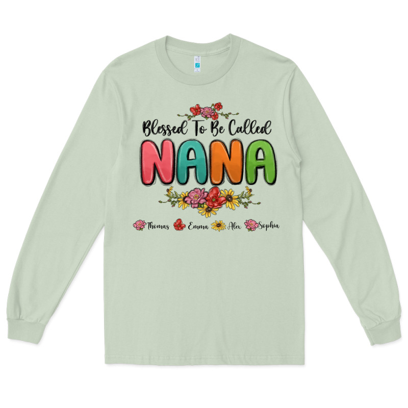 Blessed To Be Called Nana Long Sleeve Tee by MaliasSmallBusiness | Teevron