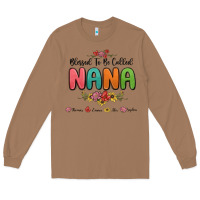 Toasted Coconut blessed to be called nana Long Sleeve Tee - MaliasSmallBusiness