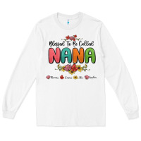 White blessed to be called nana Long Sleeve Tee - MaliasSmallBusiness