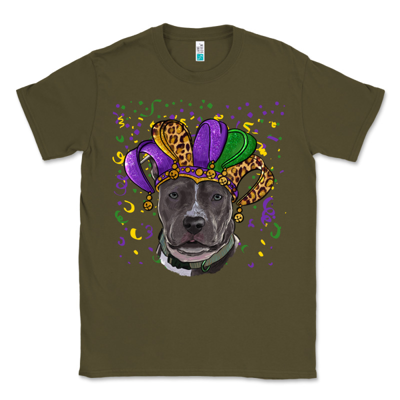 Mardi Gras Pitbull With Hat Classic Tee by RanaPortraitStore | Teevron