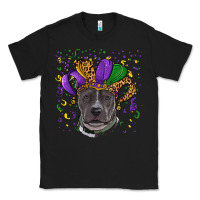 Black Mardi Gras Pitbull with Hat Classic Tee - RanaPortraitStore