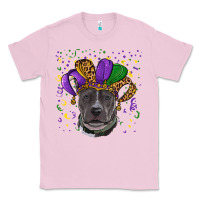 Bubblegum Pink Mardi Gras Pitbull with Hat Classic Tee - RanaPortraitStore