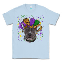 Dusty Blue Mardi Gras Pitbull with Hat Classic Tee - RanaPortraitStore