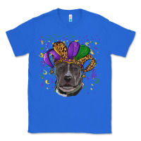 True Royal Mardi Gras Pitbull with Hat Classic Tee - RanaPortraitStore