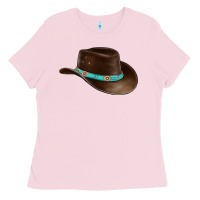 Bubblegum Pink cowboy cap Ladies Tee - BarkalooDesign
