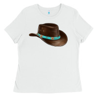White cowboy cap Ladies Tee - BarkalooDesign