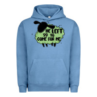 Pigment Pebble Blue he left the 99 to come for me Urban Hoodie - MaliasSmallBusiness