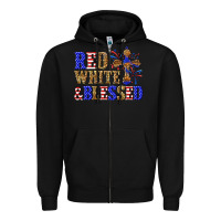 Black red white and blessed Zipper Hoodie - texasbilliewilder